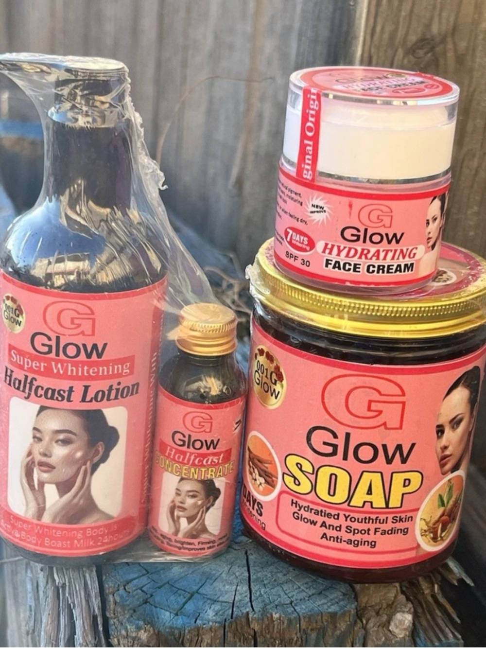 G Glow lotion, black soap and face cream  3 pieces